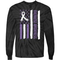 Overdose Awareness Month Flag Purple For Men And Women Tie-Dye Long Sleeve Shirt