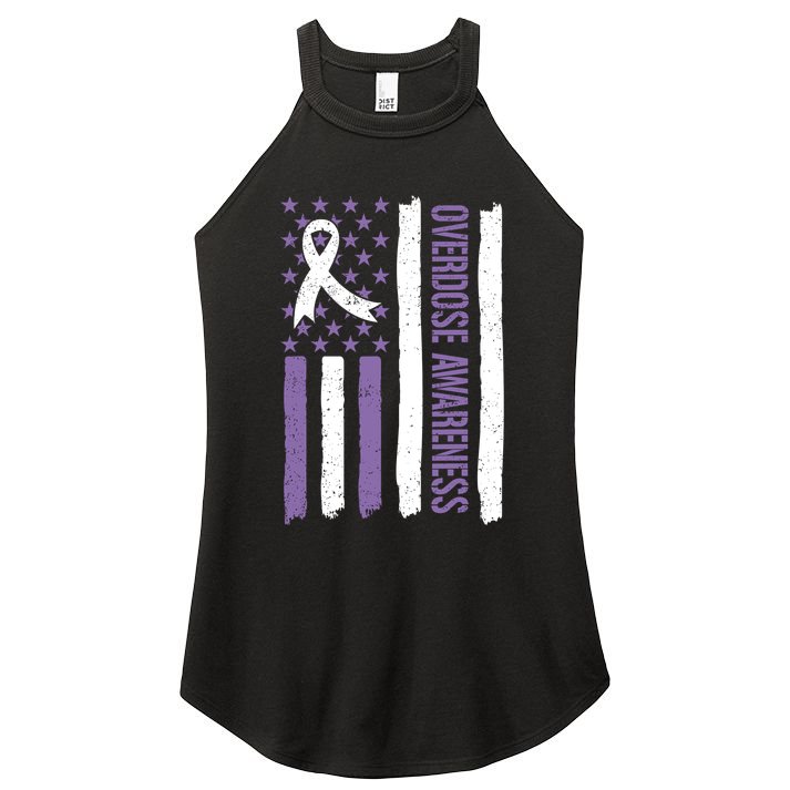 Overdose Awareness Month Flag Purple For Men And Women Women's Perfect Tri Rocker Tank