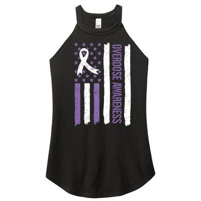 Overdose Awareness Month Flag Purple For Men And Women Women’s Perfect Tri Rocker Tank