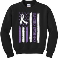 Overdose Awareness Month Flag Purple For Men And Women Kids Sweatshirt