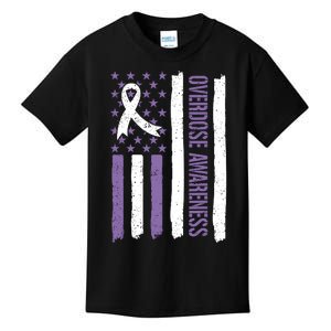 Overdose Awareness Month Flag Purple For Men And Women Kids T-Shirt