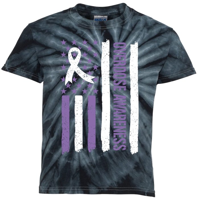 Overdose Awareness Month Flag Purple For Men And Women Kids Tie-Dye T-Shirt