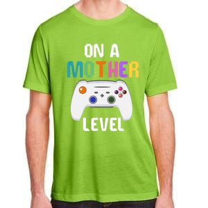 On A Mother Level Up Mothers Day Gamer Mom Retro Controller Gift Adult ChromaSoft Performance T-Shirt