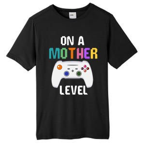 On A Mother Level Up Mothers Day Gamer Mom Retro Controller Gift Tall Fusion ChromaSoft Performance T-Shirt