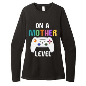 On A Mother Level Up Mothers Day Gamer Mom Retro Controller Gift Womens CVC Long Sleeve Shirt