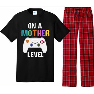 On A Mother Level Up Mothers Day Gamer Mom Retro Controller Gift Pajama Set