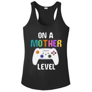 On A Mother Level Up Mothers Day Gamer Mom Retro Controller Gift Ladies PosiCharge Competitor Racerback Tank