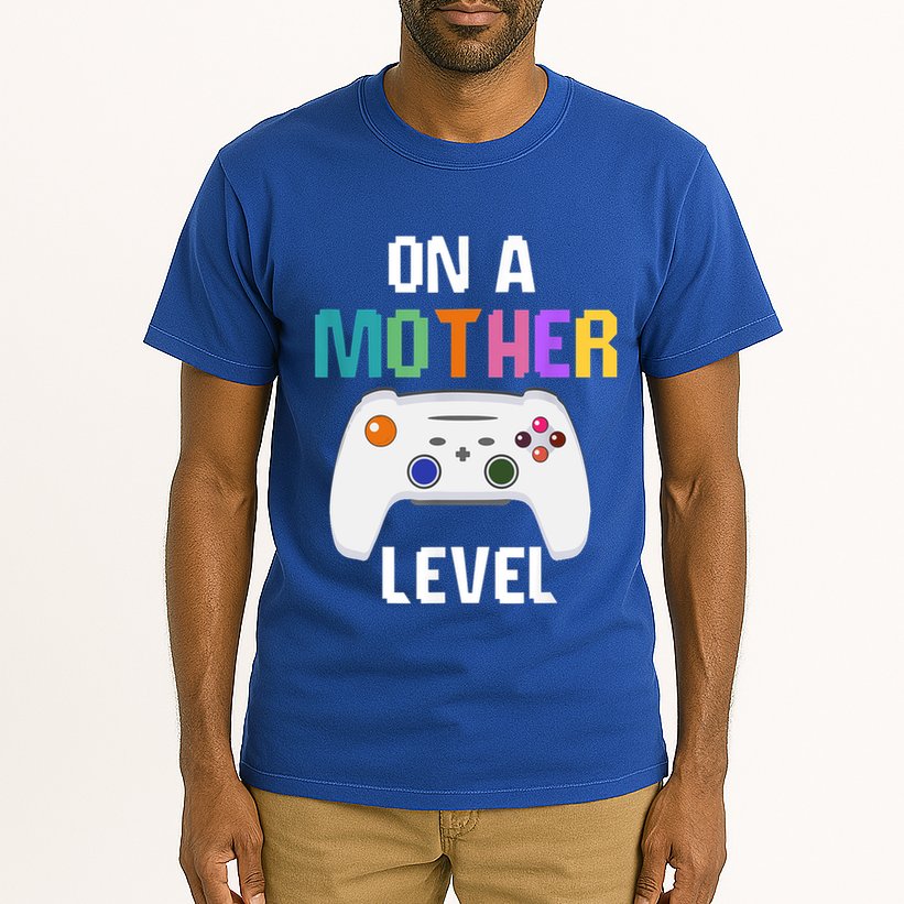 On A Mother Level Up Mothers Day Gamer Mom Retro Controller Gift Tall T-Shirt
