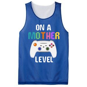 On A Mother Level Up Mothers Day Gamer Mom Retro Controller Gift Mesh Reversible Basketball Jersey Tank