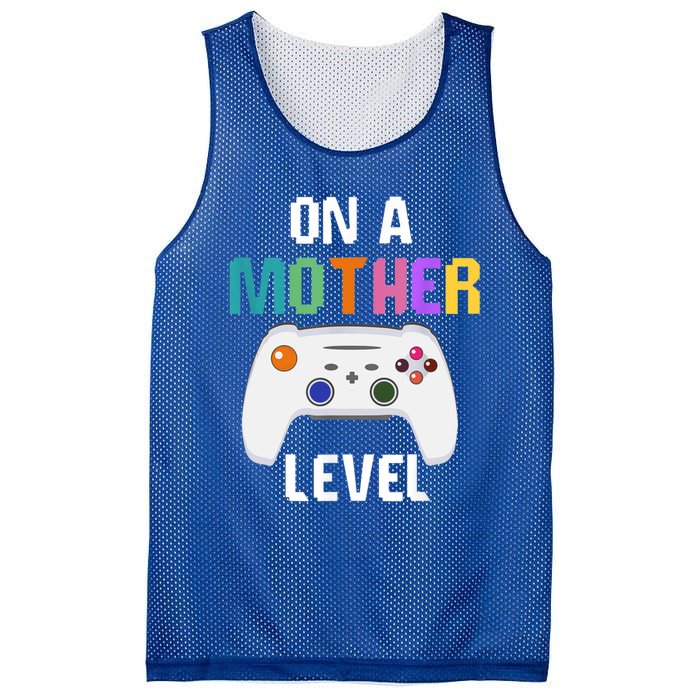 On A Mother Level Up Mothers Day Gamer Mom Retro Controller Gift Mesh Reversible Basketball Jersey Tank