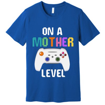 On A Mother Level Up Mothers Day Gamer Mom Retro Controller Gift Premium T-Shirt