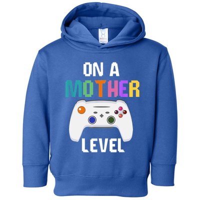 On A Mother Level Up Mothers Day Gamer Mom Retro Controller Gift Toddler Hoodie