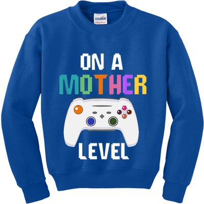 On A Mother Level Up Mothers Day Gamer Mom Retro Controller Gift Kids Sweatshirt