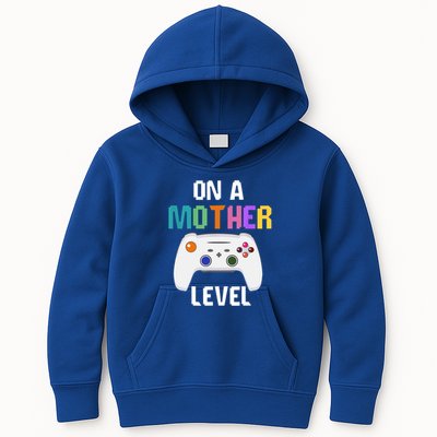 On A Mother Level Up Mothers Day Gamer Mom Retro Controller Gift Kids Hoodie