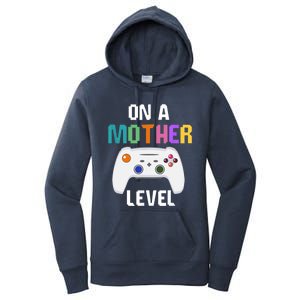 On A Mother Level Up Mothers Day Gamer Mom Retro Controller Gift Women's Pullover Hoodie