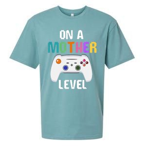 On A Mother Level Up Mothers Day Gamer Mom Retro Controller Gift Sueded Cloud Jersey T-Shirt