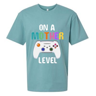 On A Mother Level Up Mothers Day Gamer Mom Retro Controller Gift Sueded Cloud Jersey T-Shirt
