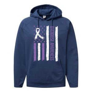 Overdose Awareness Month Flag Purple Performance Fleece Hoodie