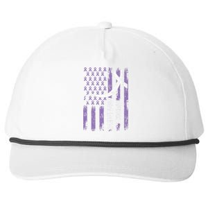 Overdose Awareness Month Flag Purple Snapback Five-Panel Rope Hat