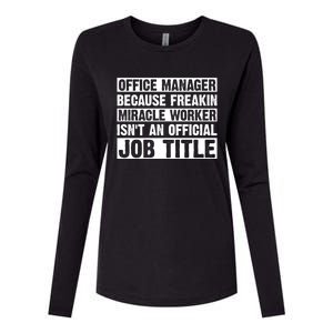 Office Ager Miracle Worker Isn't An Job Title Gift Womens Cotton Relaxed Long Sleeve T-Shirt