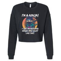 Only A Ninja Can Stop A Ninja Cropped Pullover Crew