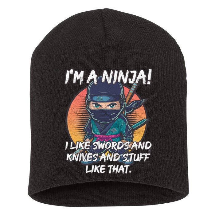 Only A Ninja Can Stop A Ninja Short Acrylic Beanie