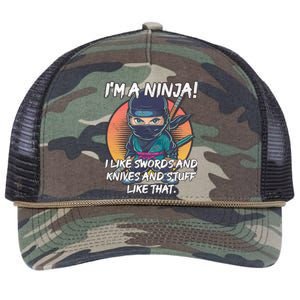 Only A Ninja Can Stop A Ninja Retro Rope Trucker Hat Cap