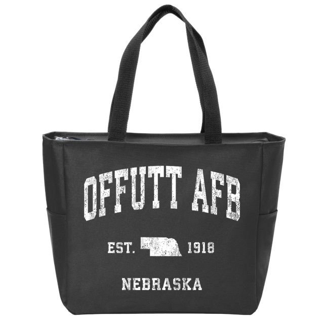 Offutt Afb Nebraska Ne Vintage Established Athletic Sports Design Zip Tote Bag