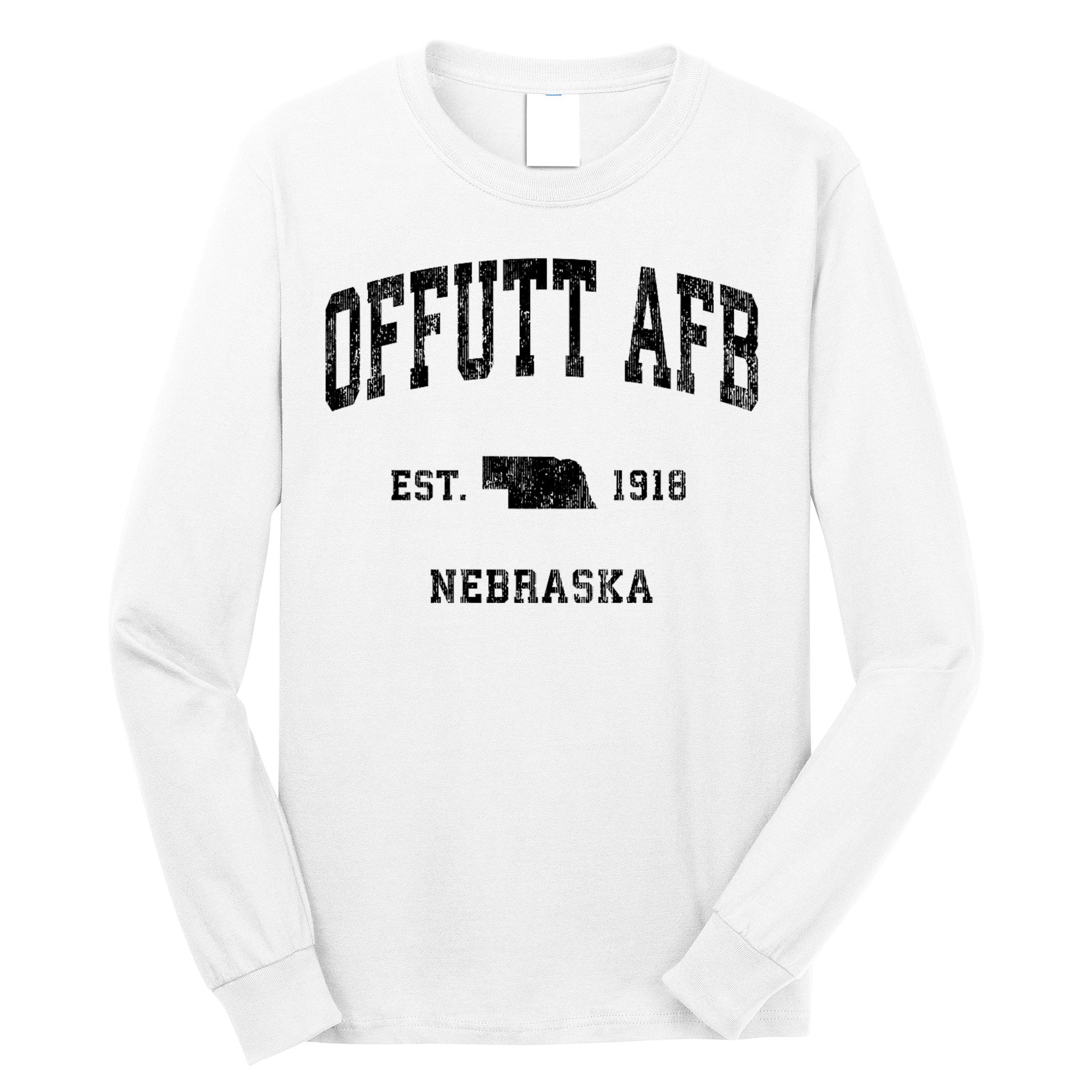 Offutt Afb Nebraska Ne Vintage Established Athletic Sports Design Long Sleeve Shirt