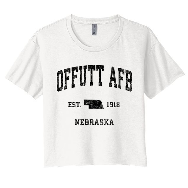 Offutt Afb Nebraska Ne Vintage Established Athletic Sports Design Women's Crop Top Tee