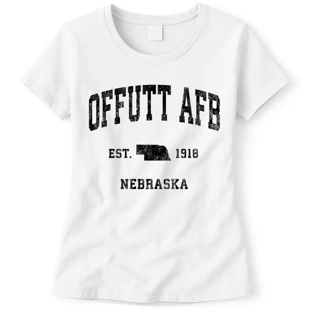 Offutt Afb Nebraska Ne Vintage Established Athletic Sports Design Womens T-Shirt