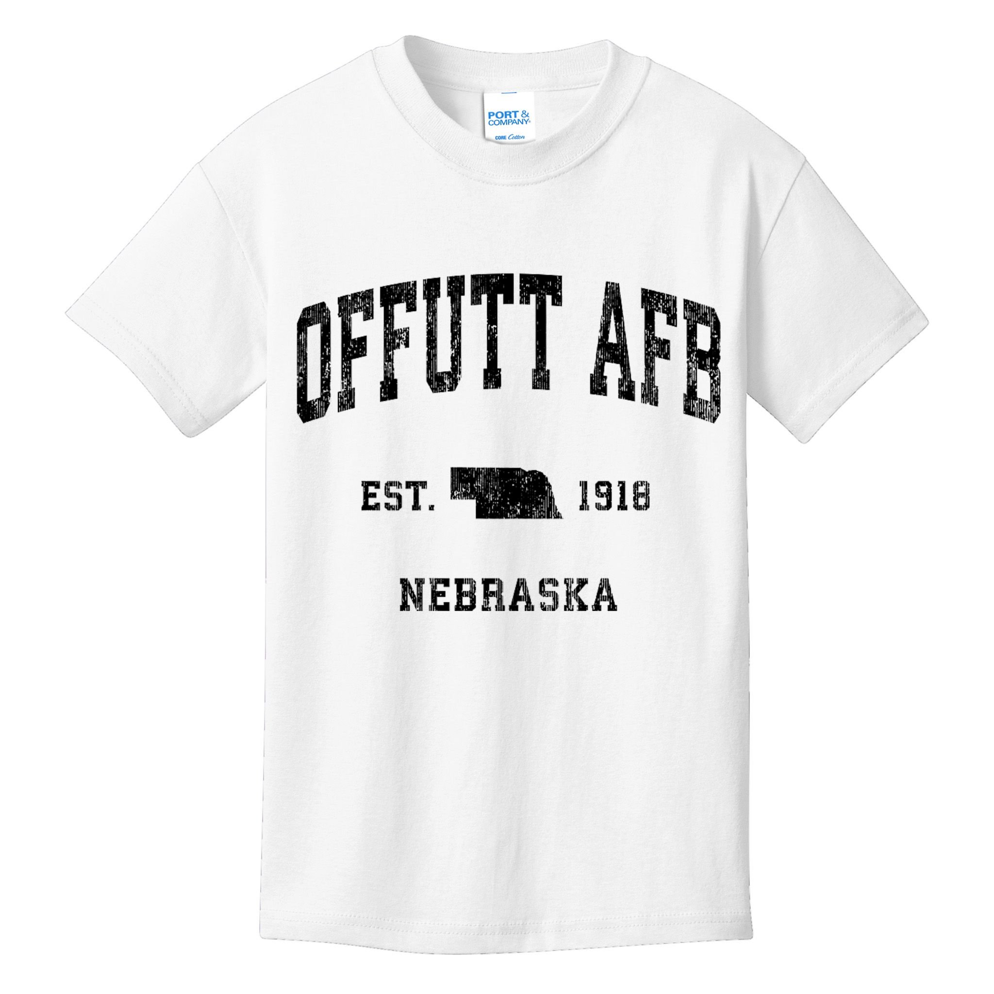 Offutt Afb Nebraska Ne Vintage Established Athletic Sports Design Kids T-Shirt