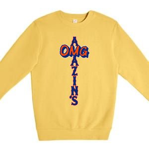 Omg AmazinS New York Baseball Premium Crewneck Sweatshirt