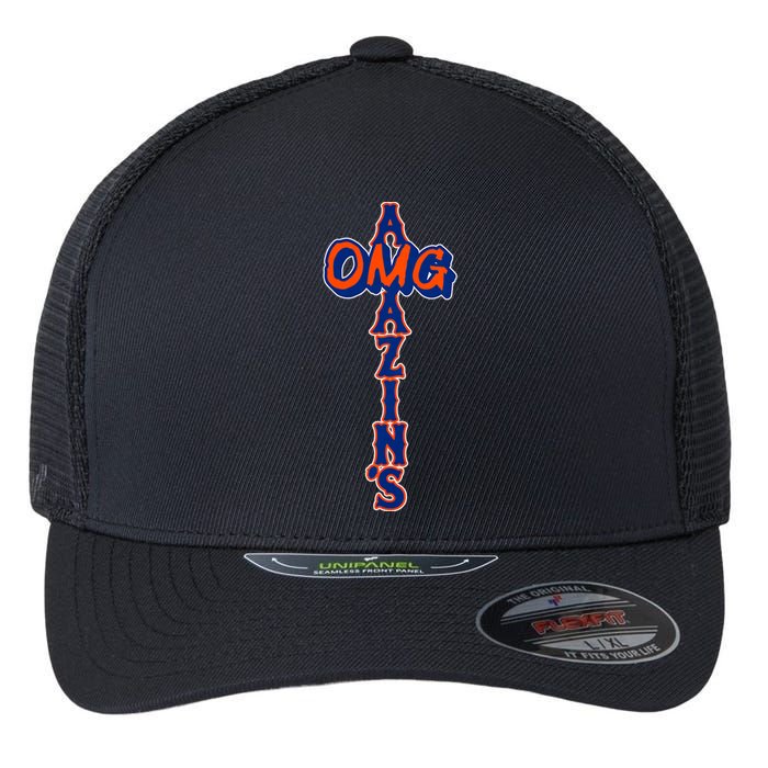 Omg AmazinS New York Baseball Flexfit Unipanel Trucker Cap