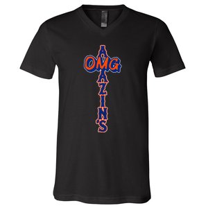 Omg AmazinS New York Baseball V-Neck T-Shirt