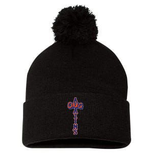 Omg AmazinS New York Baseball Pom Pom 12in Knit Beanie