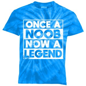 Once A Noob Now A Legend Funny Gamer Video Games Gaming N Gift Kids Tie-Dye T-Shirt