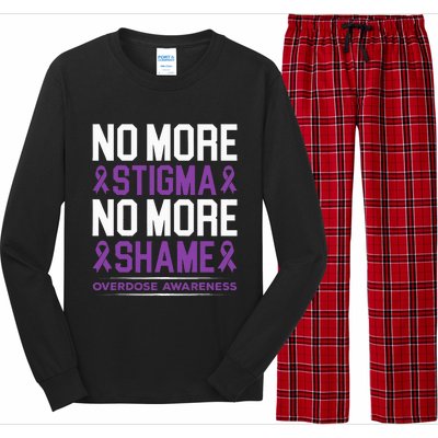 Overdose Awareness No More Stigma No More Shame Addiction Long Sleeve Pajama Set