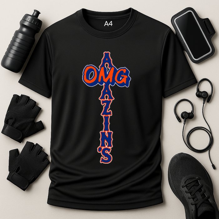 Omg AmazinS New York Baseball Cooling Performance Crew T-Shirt