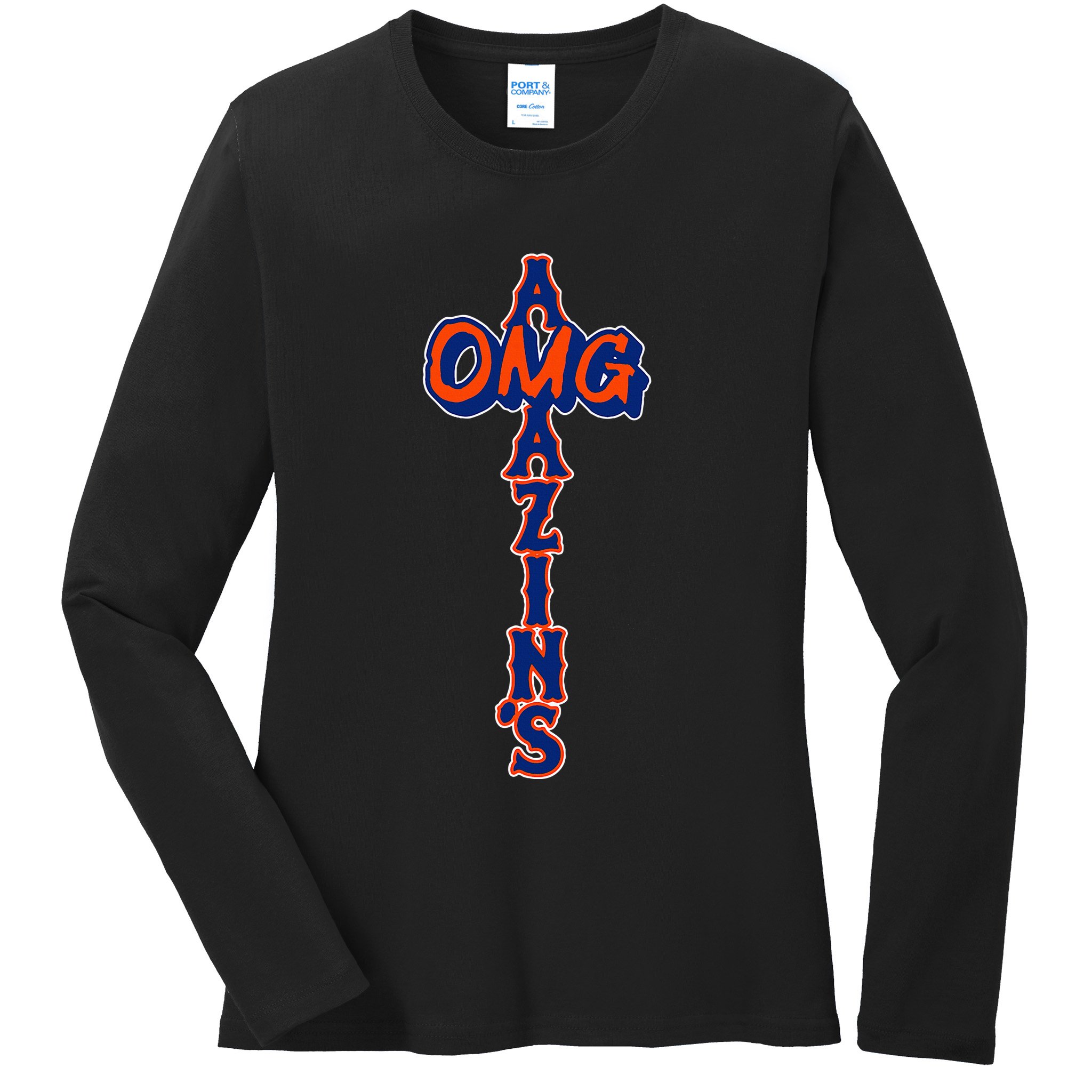 Omg AmazinS New York Baseball Ladies Long Sleeve Shirt
