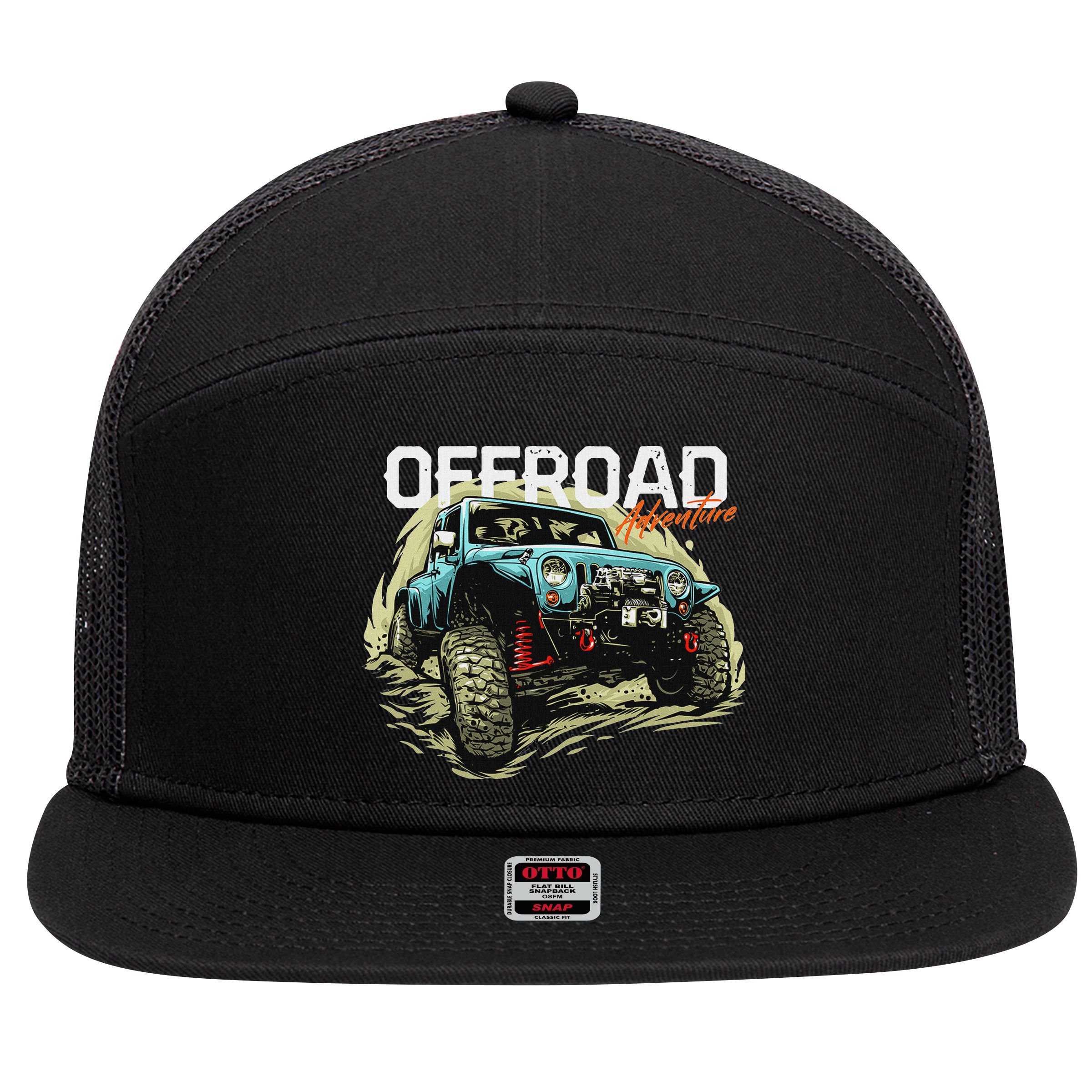 Offroad Adventure Off Roading Offroad 4x4 Suv 7 Panel Mesh Trucker Snapback Hat