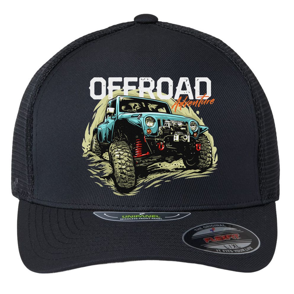 Offroad Adventure Off Roading Offroad 4x4 Suv Flexfit Unipanel Trucker Cap
