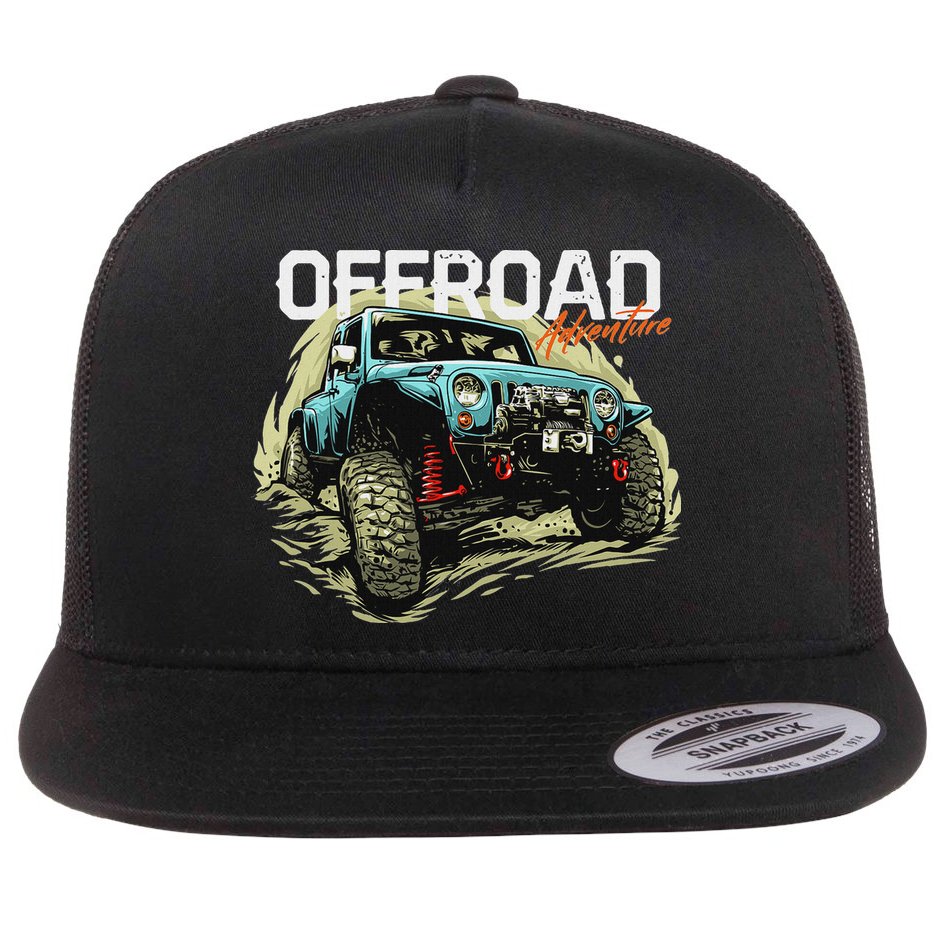 Offroad Adventure Off Roading Offroad 4x4 Suv Flat Bill Trucker Hat