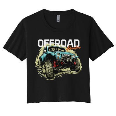 Offroad Adventure Off Roading Offroad 4x4 Suv Women's Crop Top Tee