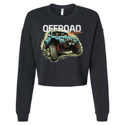 Offroad Adventure Off Roading Offroad 4x4 Suv Cropped Pullover Crew
