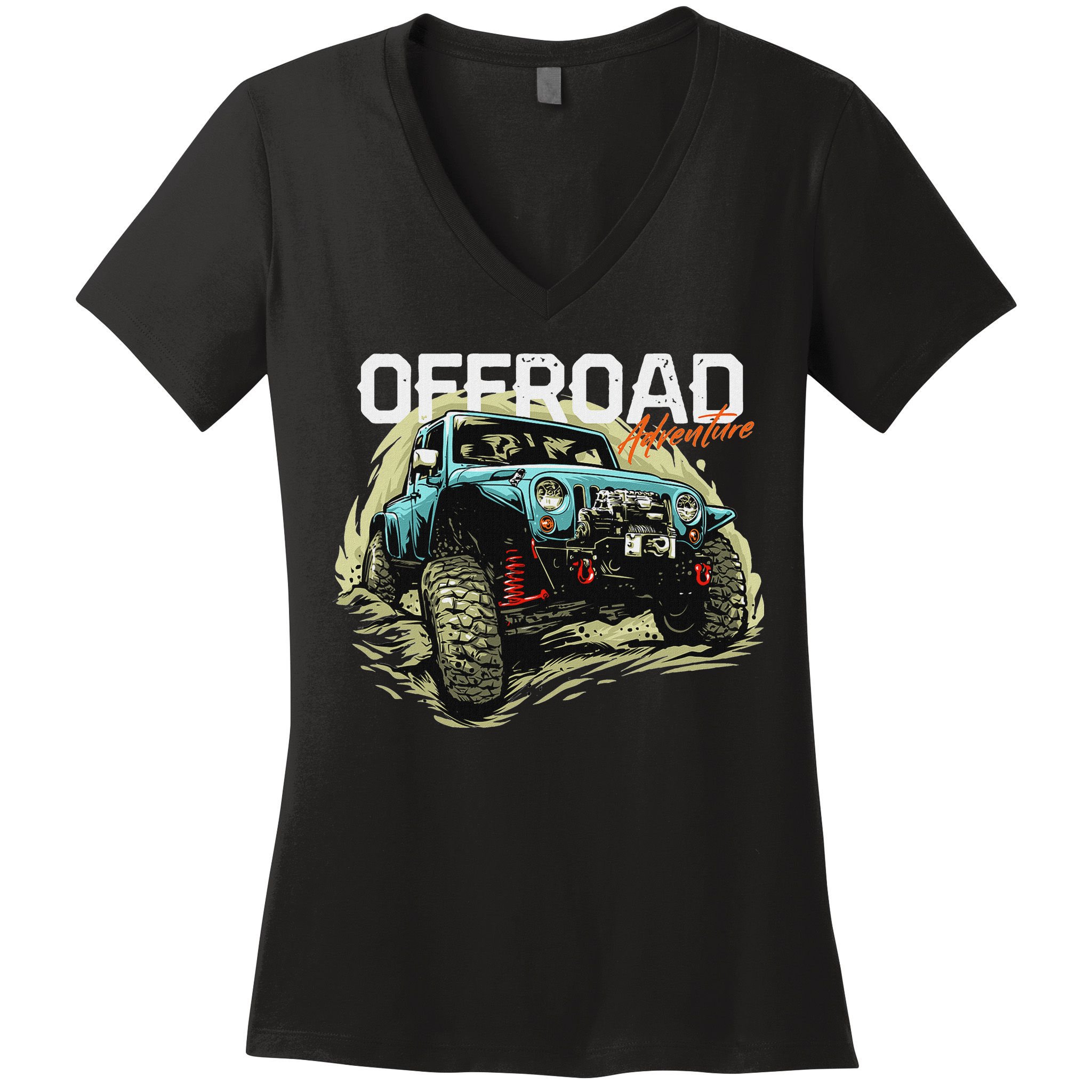 Offroad Adventure Off Roading Offroad 4x4 Suv Women's V-Neck T-Shirt