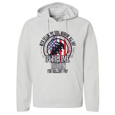 Oliver Anthony Overtime Hours For Bullshit Pay Rich Men North Of Richmond Performance Fleece Hoodie