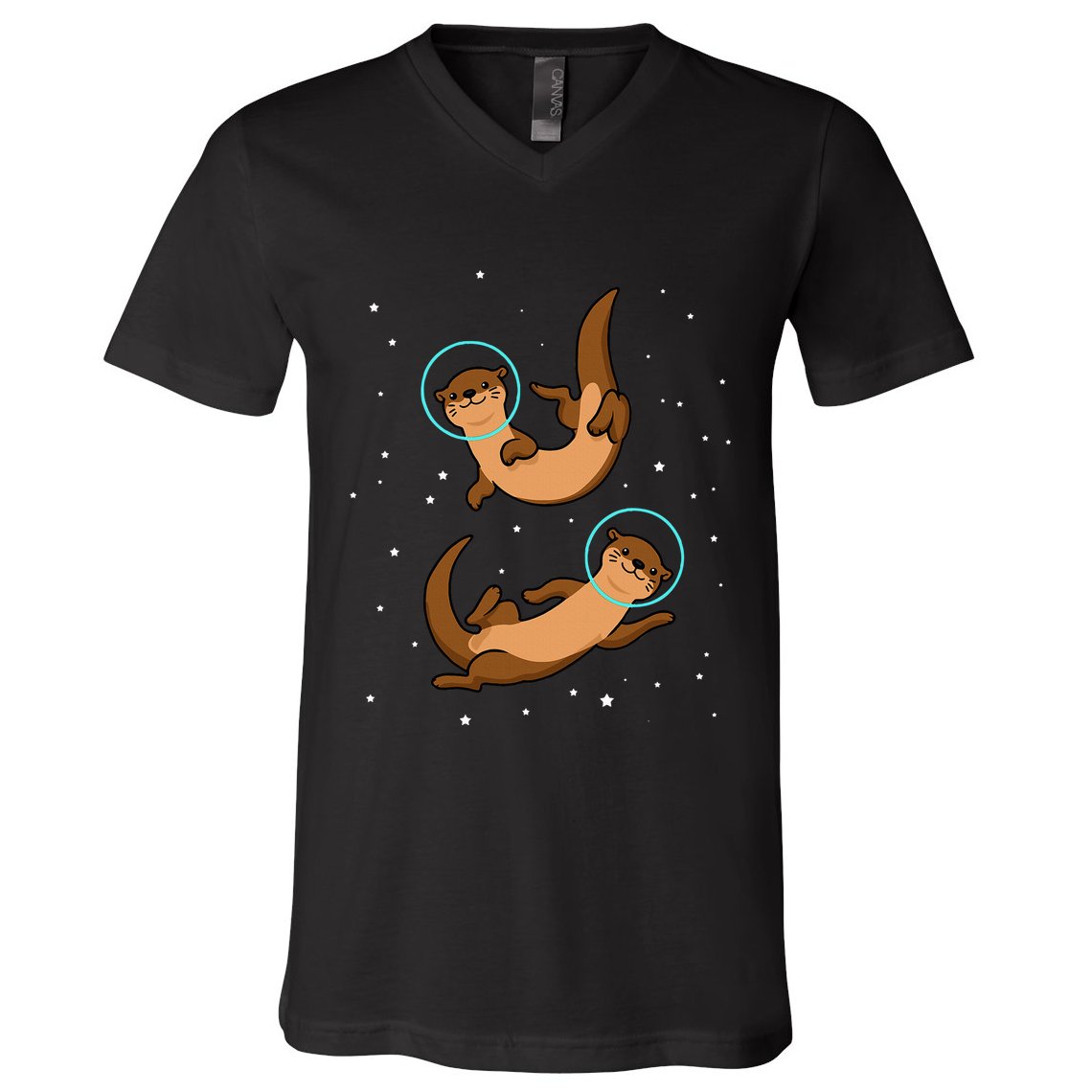 Otter Astronaut Otter Gift Women Space Sea Otter V-Neck T-Shirt