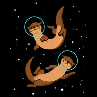 Otter Astronaut Otter Gift Women Space Sea Otter Flatbill Hat