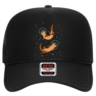 Otter Astronaut Otter Gift Women Space Sea Otter Trucker Hat
